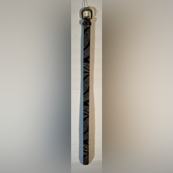 BLACK AND SILVER METALLIC BELT BY ELITE - Picture 1 of 4